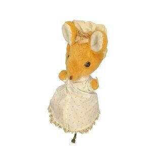 Vintage Eden Toys Beatrix Potter Lady Mouse Plush Doll With Dress & Bonnet 11 In